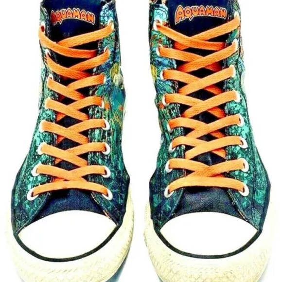 RARE Converse All Star Chuck Taylor Aquaman DC Shoes Men's size 9 Women's 11 - Picture 2 of 12